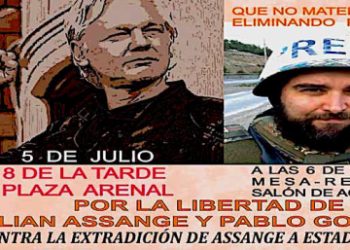 5 de julio por la libertad de Julian Assange y Pablo Gonzalez. Mesa redonda y concentración en Jerez de la Fra.