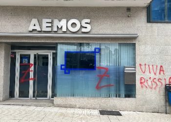 La Guardia Civil detiene a un militante antifascista por hacer pintadas «de odio» contra Ucrania