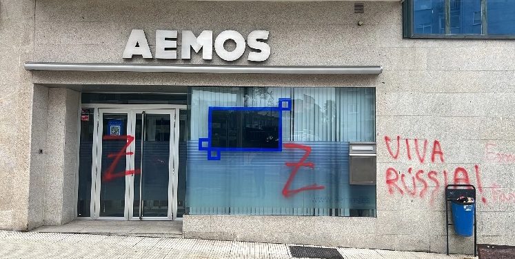 La Guardia Civil detiene a un militante antifascista por hacer pintadas «de odio» contra Ucrania