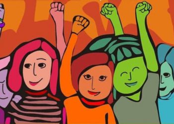 Mujeres antiimperialistas manifiestan su rechazo a la guerra de la OTAN contra los pueblos del Donbass, Donestk y Lugansk