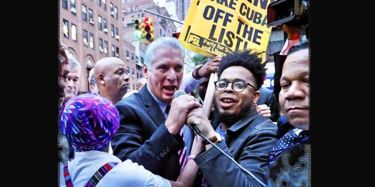 EE.UU. El presidente de Cuba, Díaz-Canel salió a las calles de Nueva York y compartió con la gente