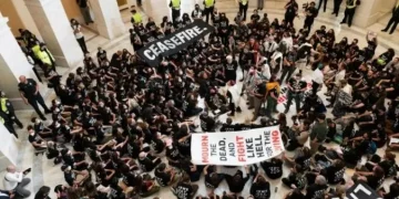 EEUU. Invasión del Capitolio en solidaridad con el pueblo palestino