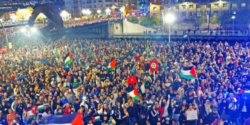 Gran movilización en Bilbo para reivindicar el derecho a la resistencia del pueblo palestino