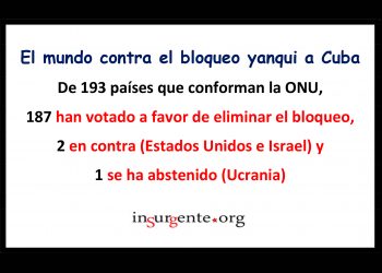 CUBA. El mundo dice NO al bloqueo de EE.UU., pero seguirá vigente porque la ONU carece de democracia