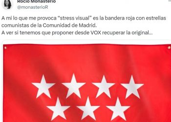 Rocío Monasterio (Vox), quiere eliminar por comunista la bandera de la Comunidad de Madrid