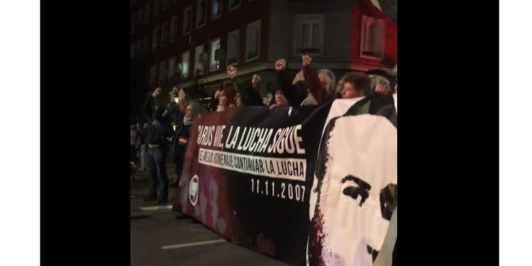 «Aquí están los antifascistas», una nueva movilización recordó en Madrid a Carlos Palomino (Video)