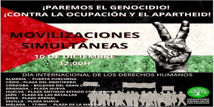 Convocatorias contra el genocidio y la ocupación sionista de Palestina. Manifestaciones, charlas… (En construcción)
