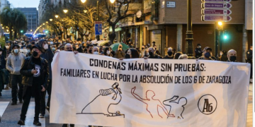 El Supremo condena a cuatro años y nueve meses de prisión a cuatro de los seis antifascistas de Zaragoza