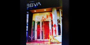 ARGENTINA. Acción de protesta contra el BBVA en solidaridad con el pueblo de Palestina (+ vídeo)