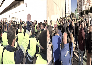 La solidaridad de clase frente a la represión de los aparatos del estado de la clase dominante hoy ante los juzgados de Cádiz