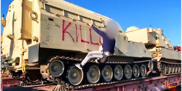 GRECIA. Militantes comunistas bloquearon un tren que transportaba tanques de EE.UU. y la OTAN