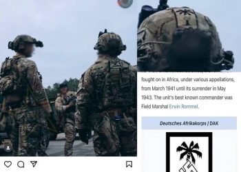 Soldado yanqui con un símbolo nazi en la mochila (¿alguna sorpresa? pasen y vean)