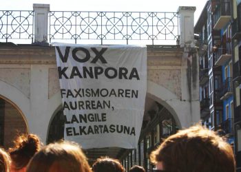 Los fascistas de Vox han llegado a Tolosa, pero ante la oposición encontrada se han dado la vuelta