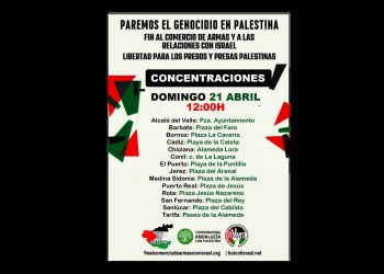 21 de abril: Concentraciones en 14 ciudades de Andalucía contra el genocidio en Palestina