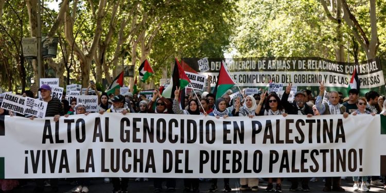 Gritos de «Israel asesina, Europa patrocina» en las manifestaciones pro Palestina de este domingo