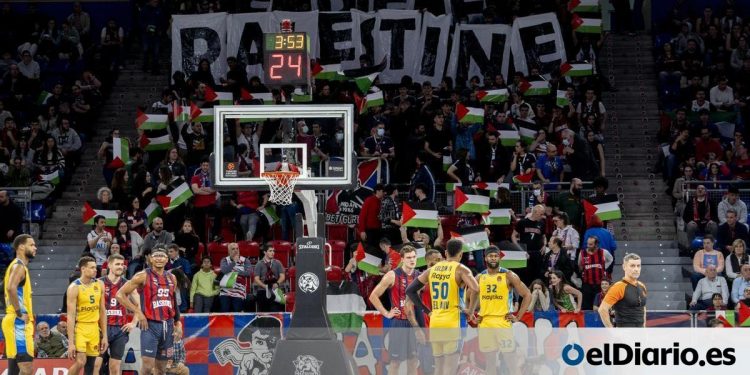 Pese a que requisaron banderas palestinas los asistentes al Barça-Maccabi de Tel Aviv gritaron contra el genocidio sionista