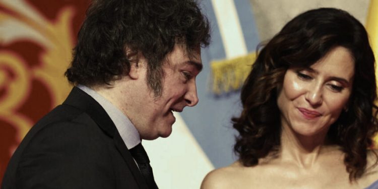 Señalando a Sánchez, Milei atacó a Díaz Ayuso (compruébenlo en este vídeo)