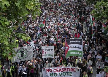 REINO UNIDO. Cientos de miles de personas por Palestina afirman que ‘No votaremos por quienes normalizan las masacres’