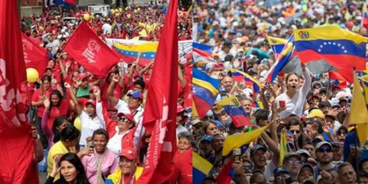 VENEZUELA. Falsimedia en las manifestaciones de la extrema derecha pero olvidando las de apoyo a la revolución