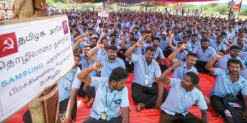 Sindicato comunista de la India paraliza Samsung por tercera semana