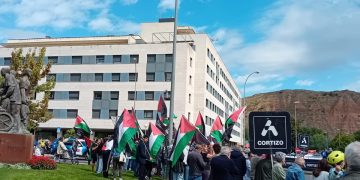 Logroño. En la salida de la etapa ciclista también se gritó el «Palestina libre»