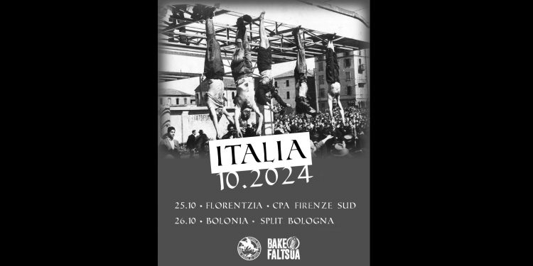Bake Faltsua y Aurrez Aurre actuarán el 25 y 26 de octubre en Italia
