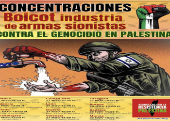 Concentraciones: Boicot industria de armas sionistas. ¡Contra el genocidio en Palestina!