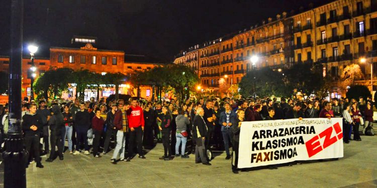 Contramovilización antifascista provocó la suspensión de concentración reaccionaria en Donostia