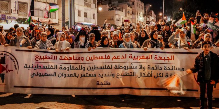 MARRUECOS. Manifestación masiva contra barco yanqui transportando armas para Israel