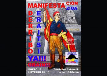 Convocan manifestación en Iruñea para exigir el derribo del monumento a los caídos y luchar contra el fascismo