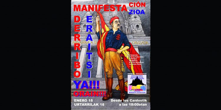 Convocan manifestación en Iruñea para exigir el derribo del monumento a los caídos y luchar contra el fascismo