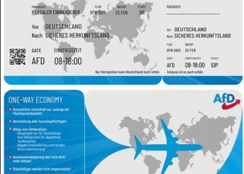 ALEMANIA. Los neo-nazis, que ya superan el 20% en intención de voto, reparten por los buzones de los emigrantes un billete de expulsión