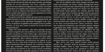 Carta de presos de ETA con un análisis y un mensaje muy diferente al de la «izquierda abertzale»