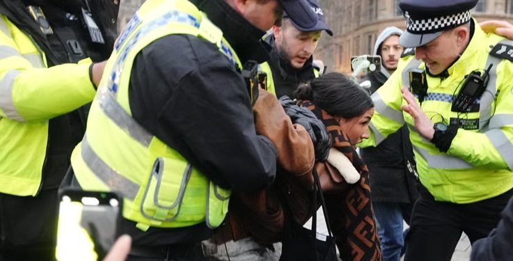 INGLATERRA. La policía detiene a 70 manifestantes en Londres por solidarizarse con el pueblo palestino