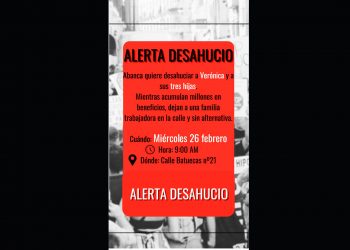 El Sindicato de Vivienda de Valladolid llama a intentar parar un desahucio