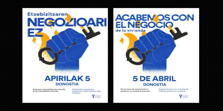 Donostia, 5 de abril: EHESS convoca manifestación: “Acabemos con el negocio de la vivienda”