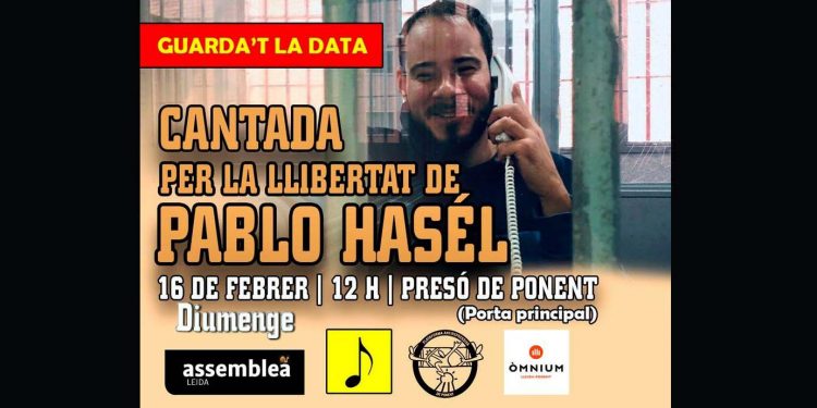 16 de febrero: Cantada frente a la prisión de Ponent por la libertad de Pablo Hasél