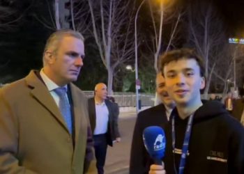 El voxero Ortega Smith declaró antes de ir al Palco su ideología antimperialista