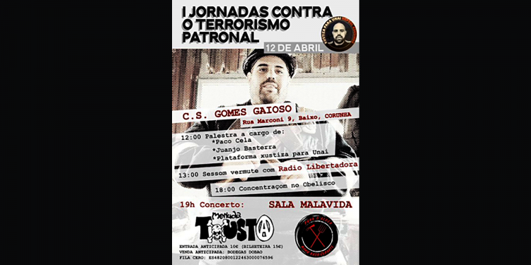 Corunha, 12 de abril: I Jornadas contra o terrorismo patronal