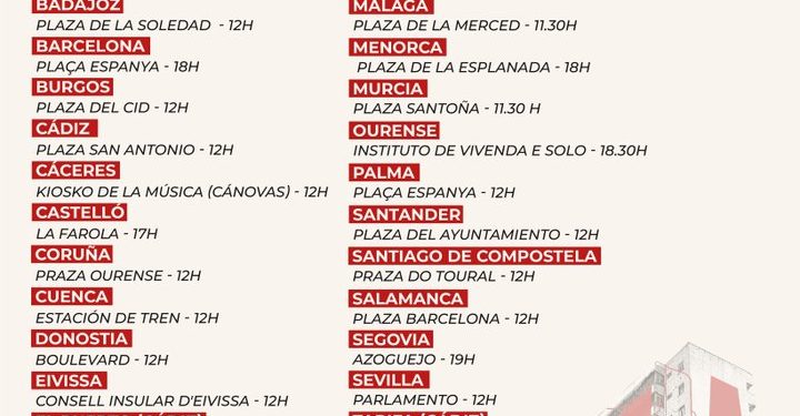 Movilizaciones por la vivienda hoy sábado en todo el país