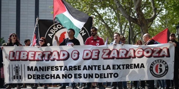 En Zaragoza se dijo con claridad: «Ser antifascista no es delito», «Gobierno, jueces y policía culpables» (Video)