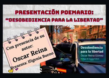 24 de mayo: Presentación del libro de poemas “Desobediencia para la libertad”, de Oscar Reina