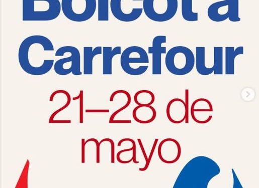Una información a difundir: boicot a Carrefour por su complicidad con el genocidio al pueblo palestino