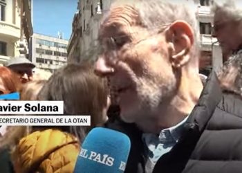 El criminal de guerra Solana asiste a una manifestación del PSOE en defensa de la U.E