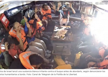 El ejercito terrorista de ocupación Israeli asalta en aguas internacionales el buque Madleen de la Flotilla de la Libertad de Gaza y secuestra a todos sus ocupantes