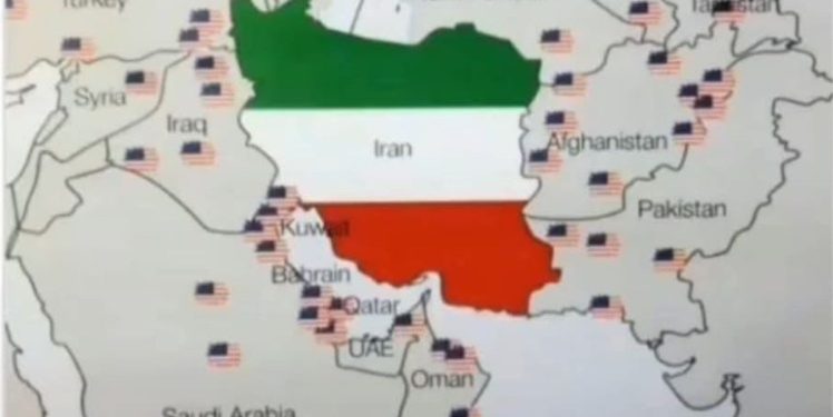 Dice el imperialismo que Irán es una «amenaza», observen las bases militares yanquis que lo rodean