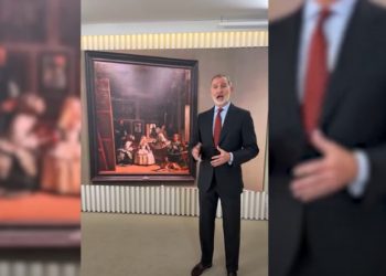 Ante la posibilidad de que se proclame la tercera república, el Borbón se hace crítico de arte (Video)