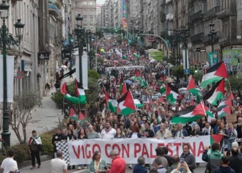 Multitudinaria manifestación en Vigo contra el genocidio en Gaza (Video)