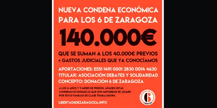 Más sanciones para los 6 de Zaragoza: En la “democracia plena” española, enfrentarse al fascismo sale muy caro