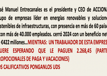 Un trabajador después de años de reclamar, muere esperando que Acciona le  pague 2.268,45 que le adeudaba